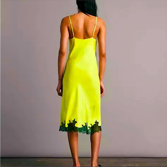 New With Tags rag & bone Yellow Silk Slip Dress Midi, Size 2/XS - Picture 3 of 10